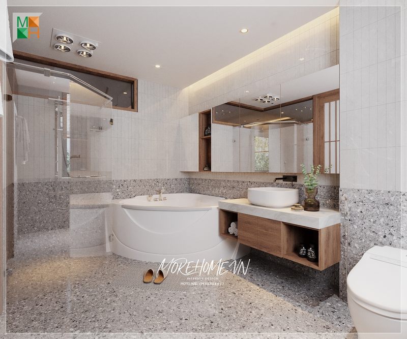 Gạch lát nền phòng tắm lựa chọn với những loại gạch có tính năng trống trơn trượt cao.